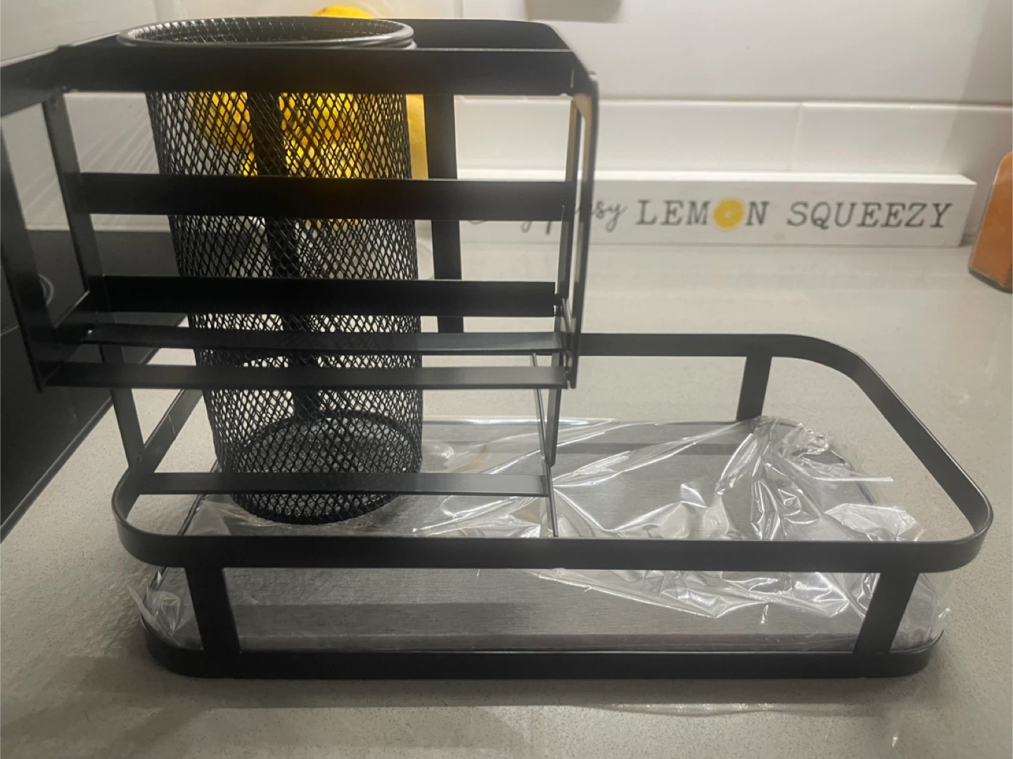 NEW! Black Metal Kitchen Sink Organizer Caddy