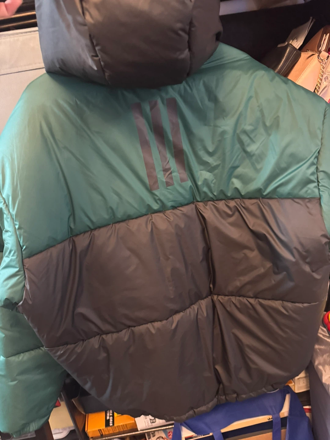 Adidas Puffer Jacket - Green/Black - Size 2XL - photo 3