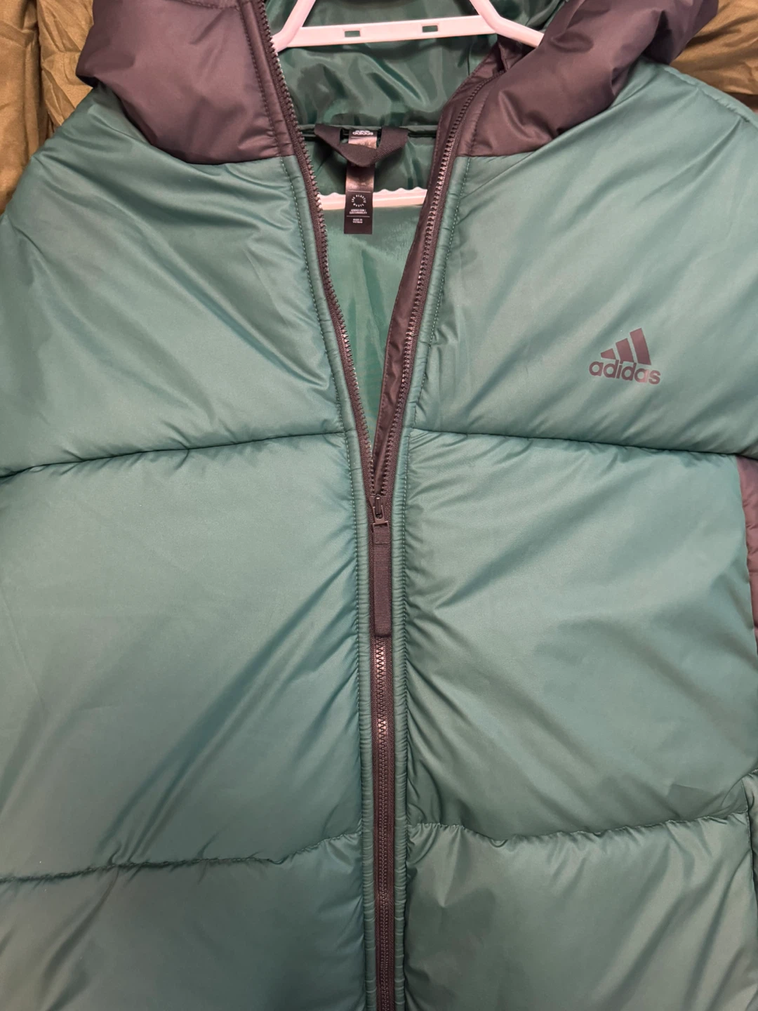 Adidas Puffer Jacket - Green/Black - Size 2XL - photo 2