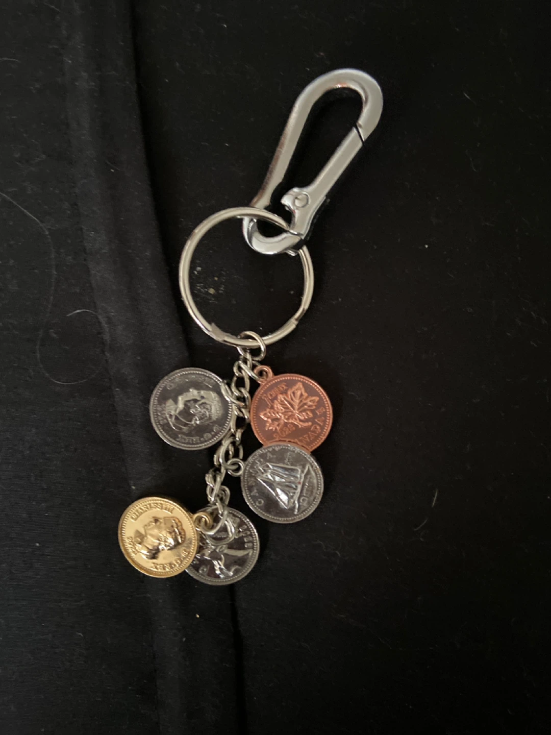 Keychain with Canadian Coins