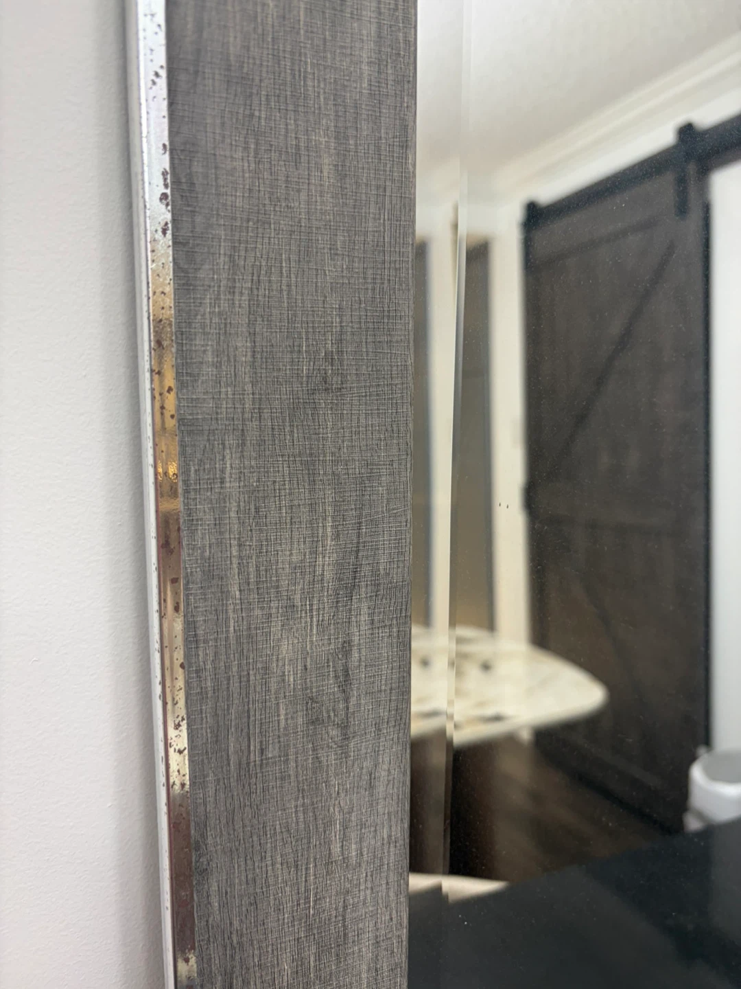 Distressed Wood Frame Mirror - photo 2