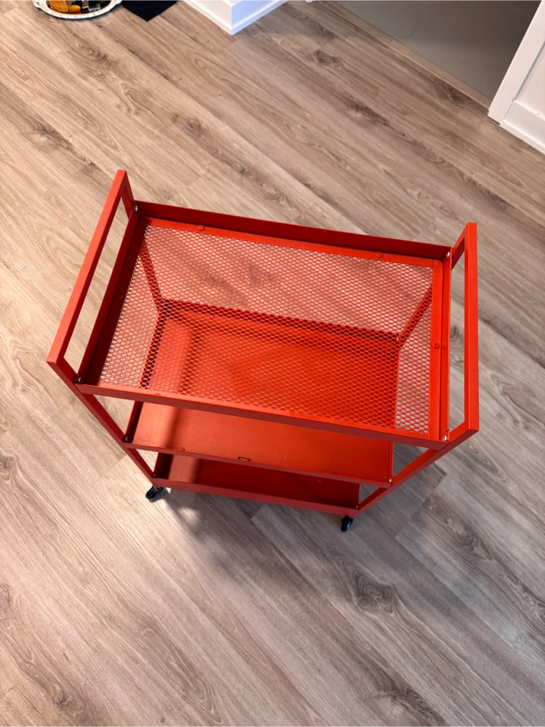 Red 3-Tier Rolling Utility Cart - photo 3