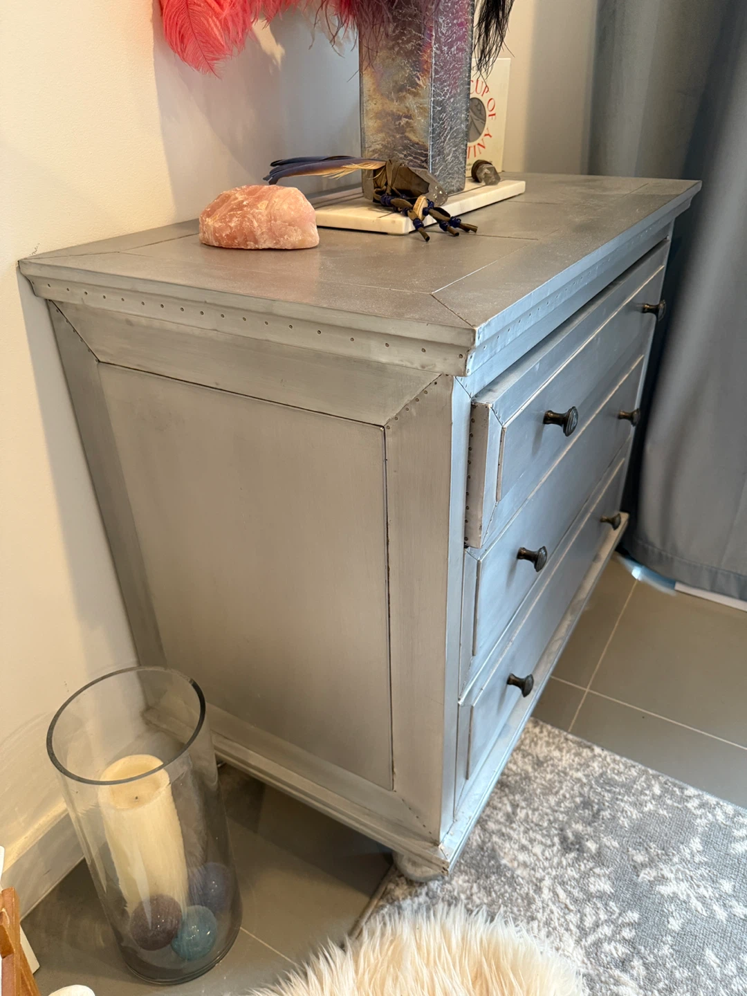 Restoration Hardware Silver 3-Drawer Chest - photo 4