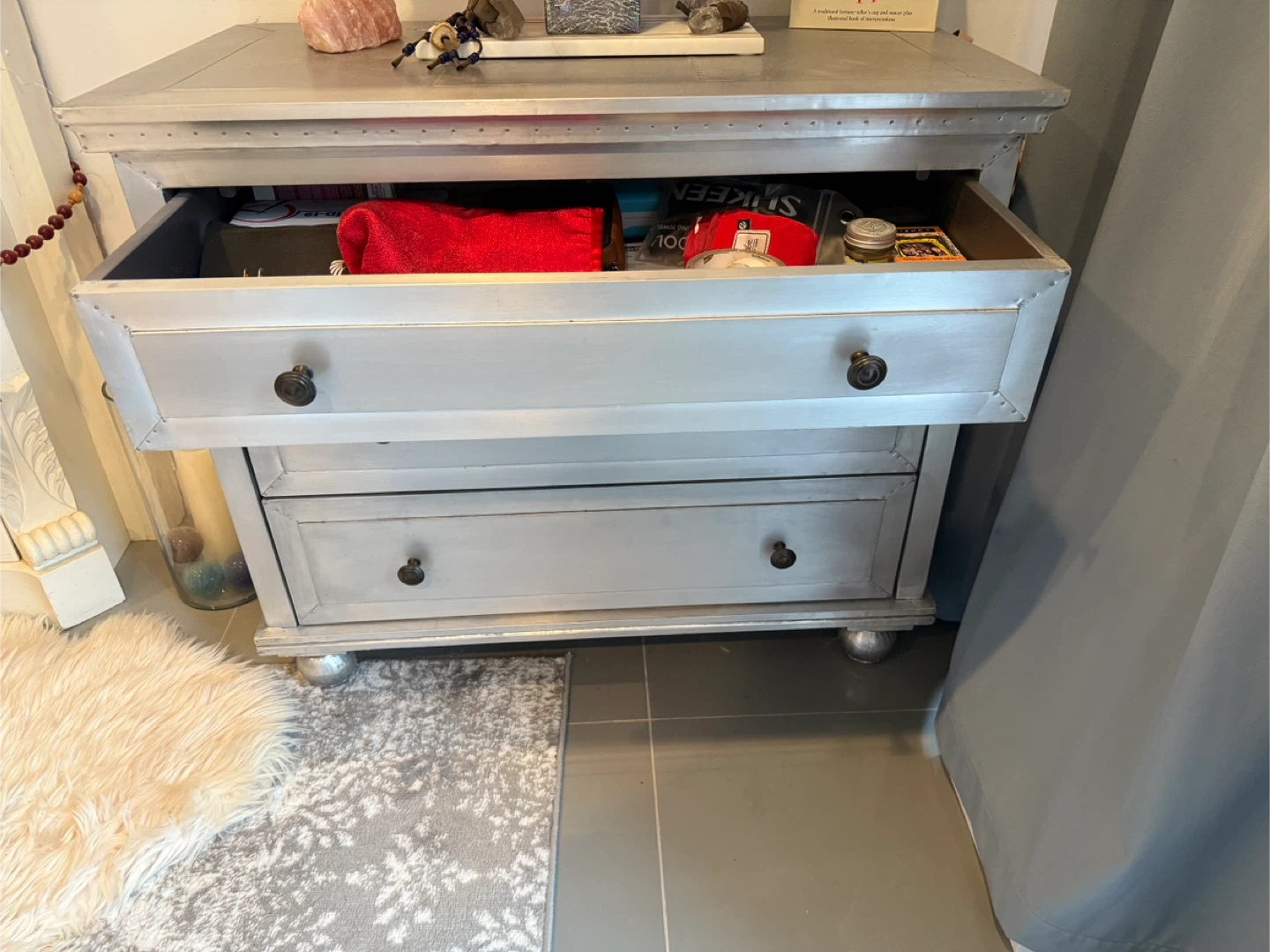 Restoration Hardware Silver 3-Drawer Chest - photo 3