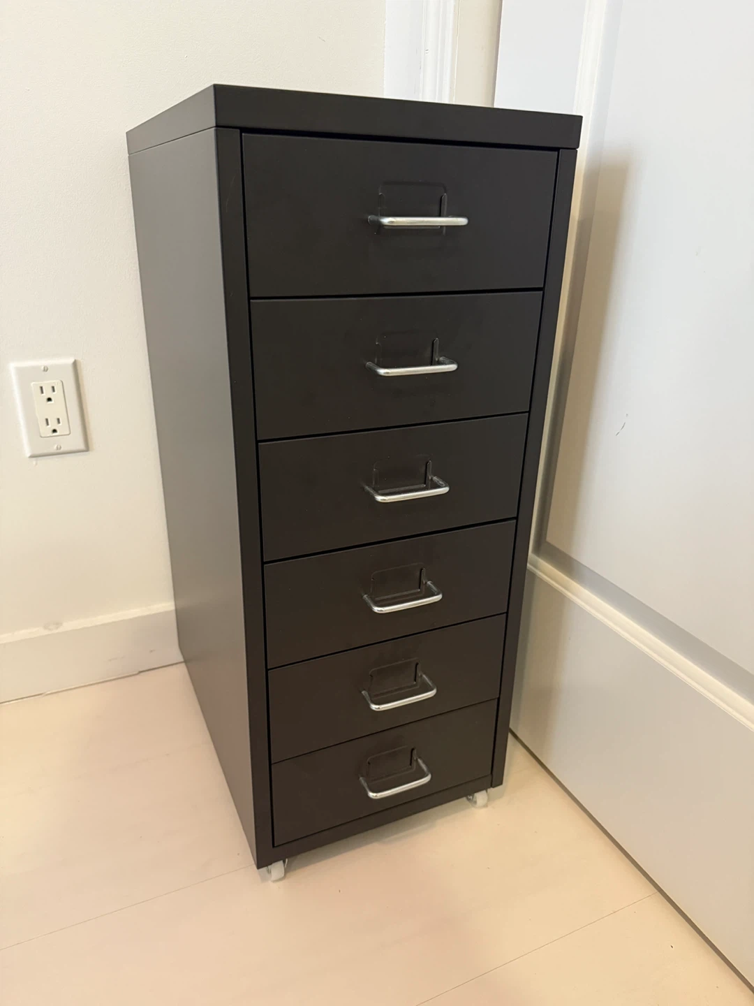 IKEA Black 6-Drawer Metal Storage Cabinet