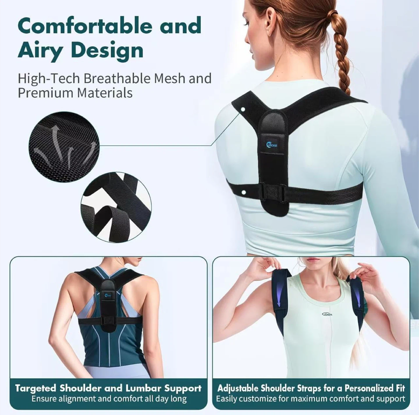 Adjustable Back Brace for Posture Support - photo 5