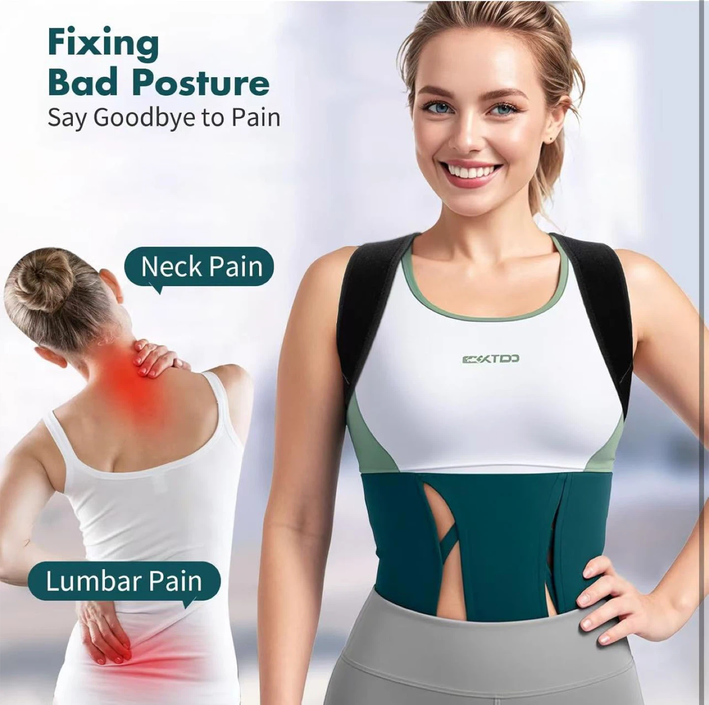 Adjustable Back Brace for Posture Support - photo 2