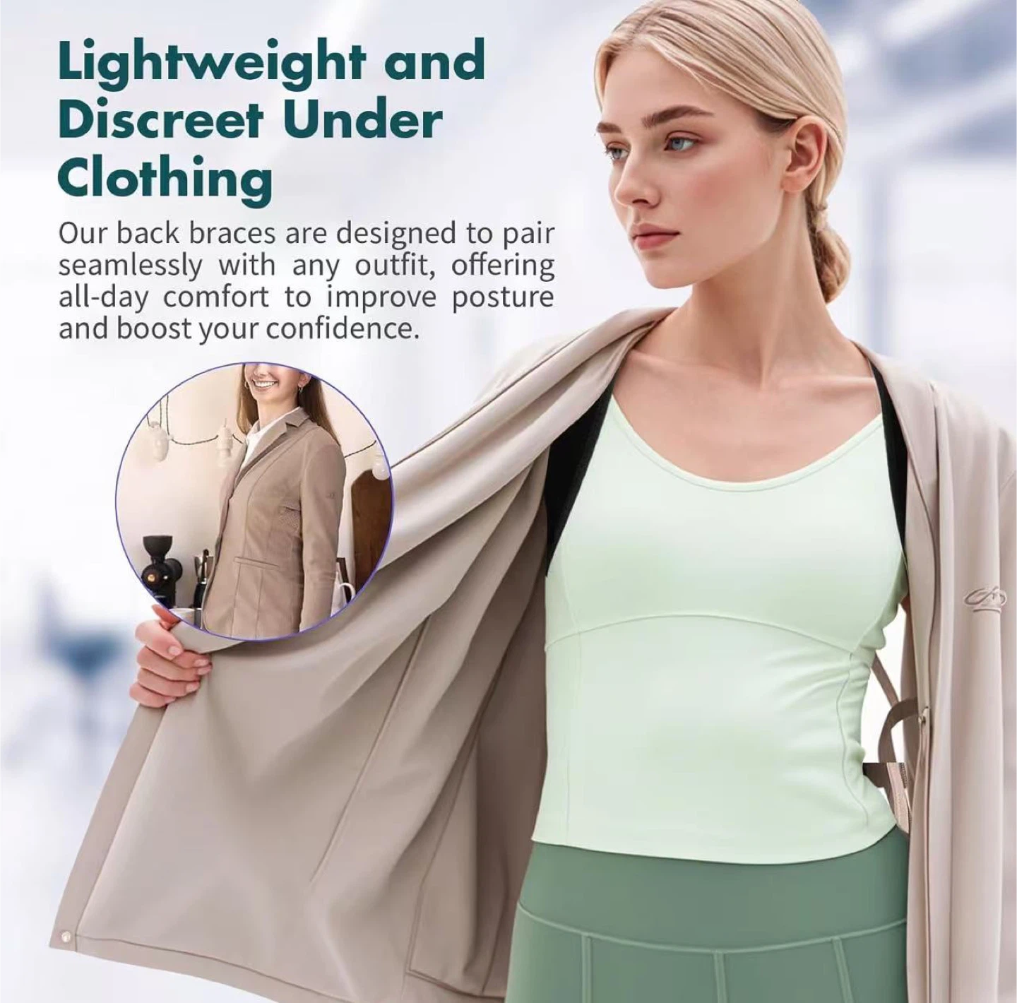 Adjustable Back Brace for Posture Support - photo 3