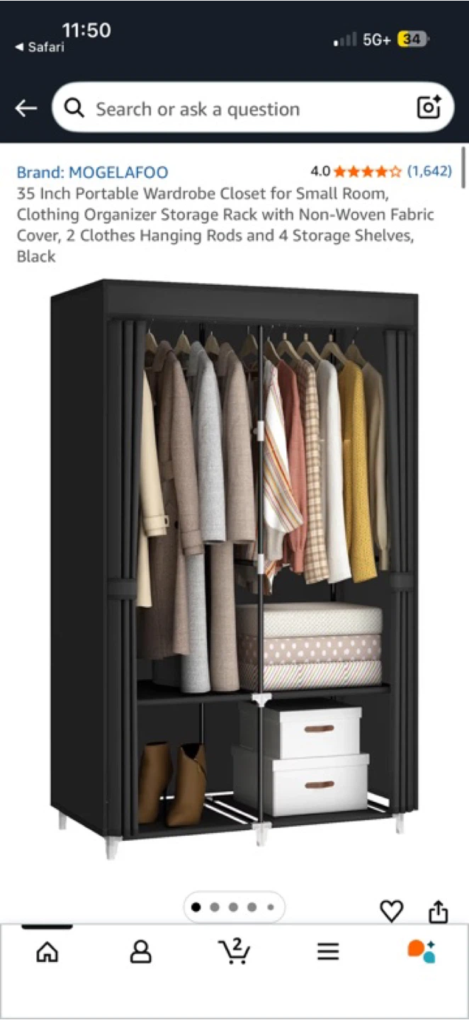 35 Inch Portable Wardrobe Closet - photo 5