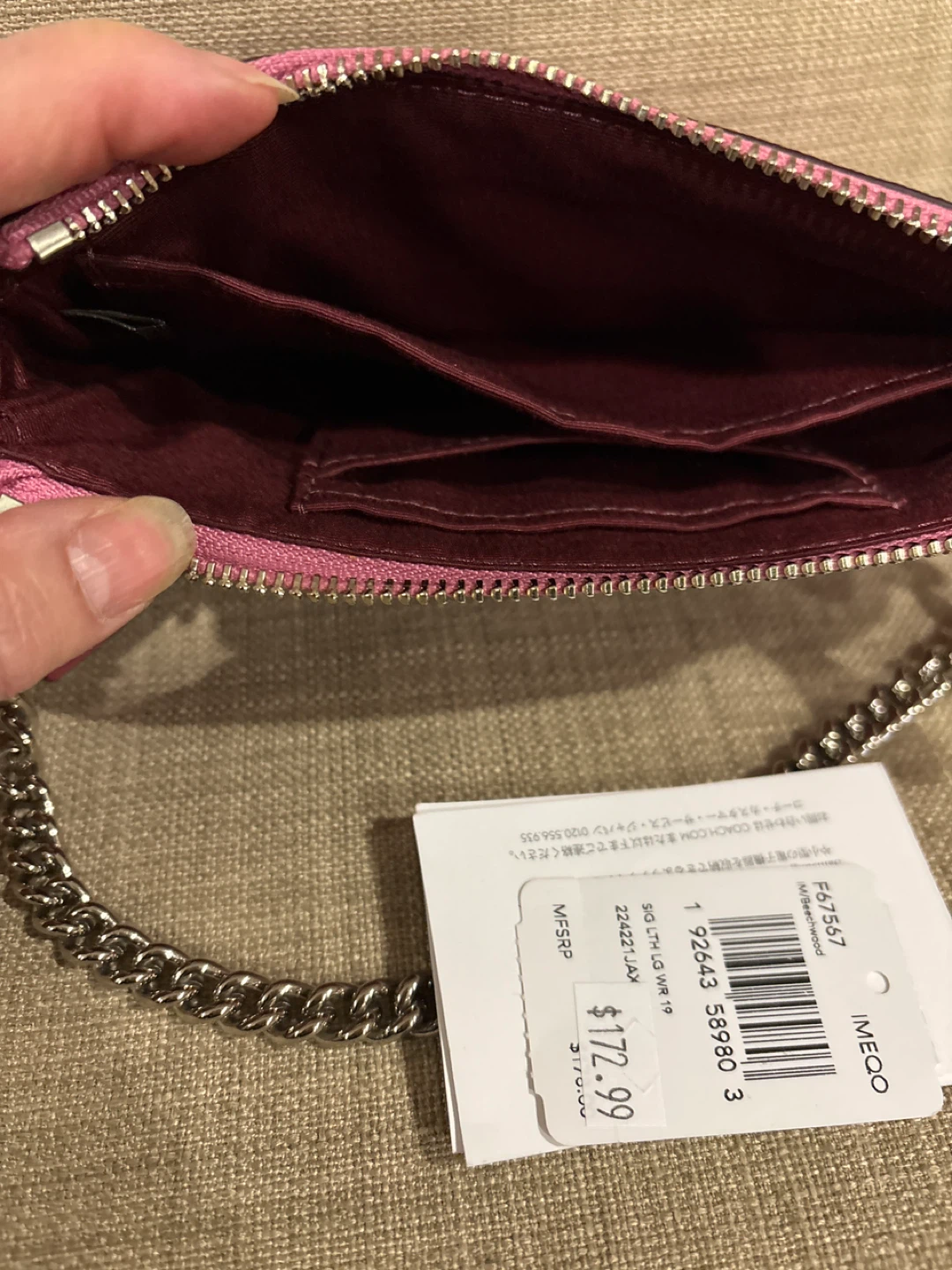 Coach Pink Monogram Wristlet Pouch - photo 2