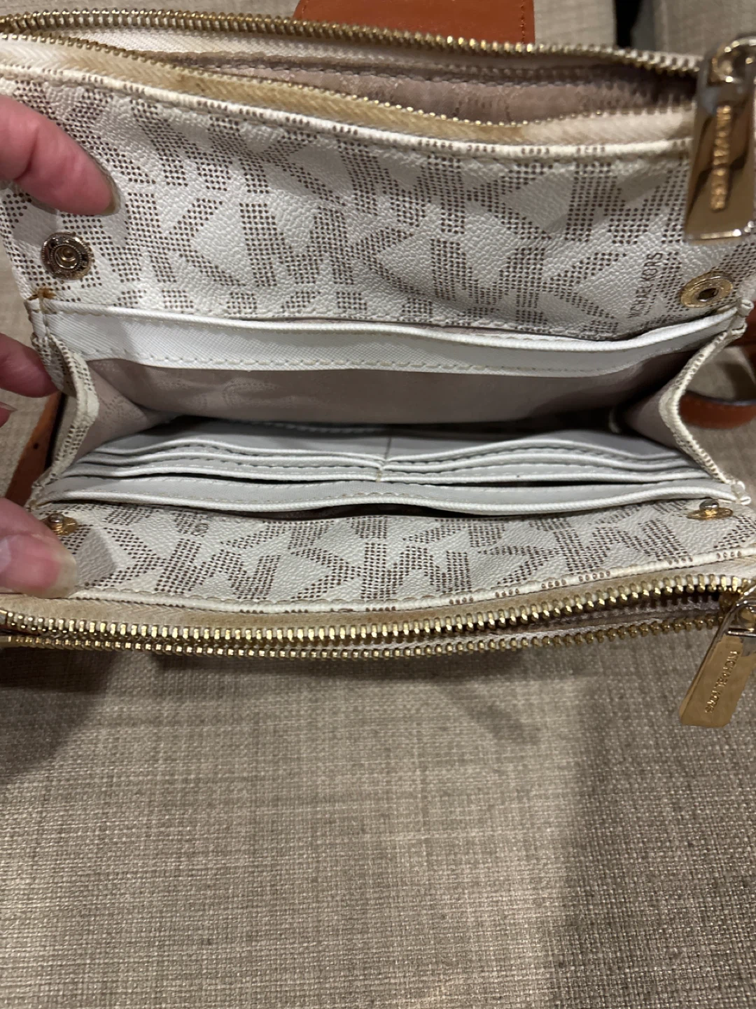 Michael Kors Wallet/Clutch - White/Brown MK Signature - photo 2