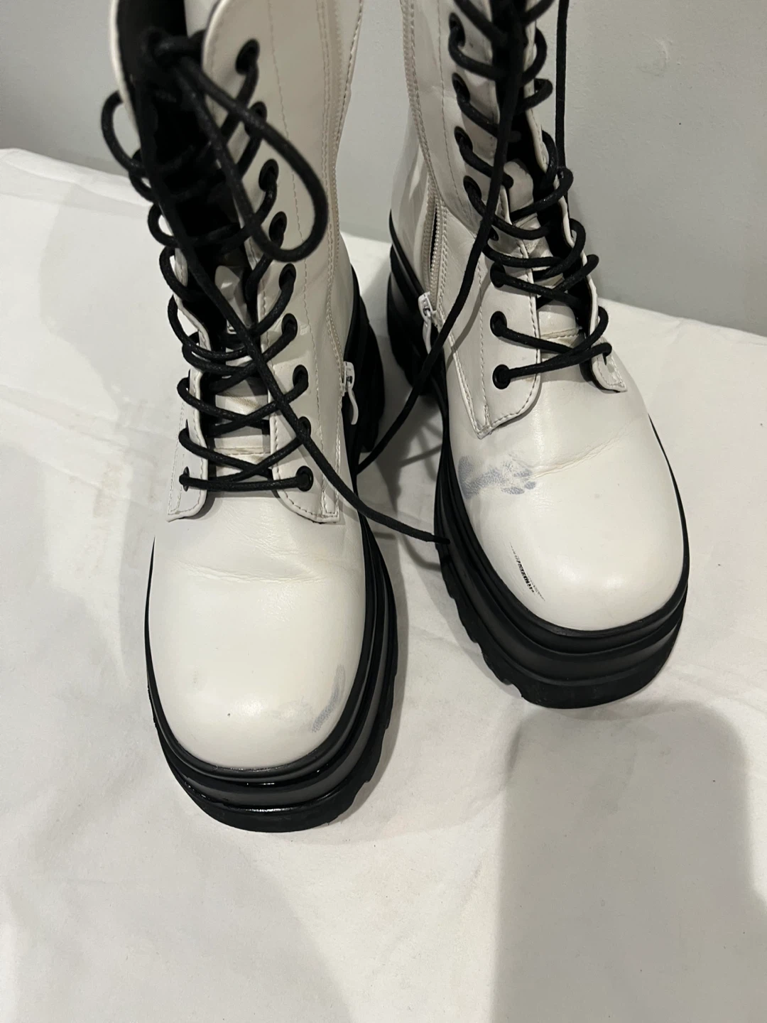 White Platform Combat Boots🥕 - photo 2