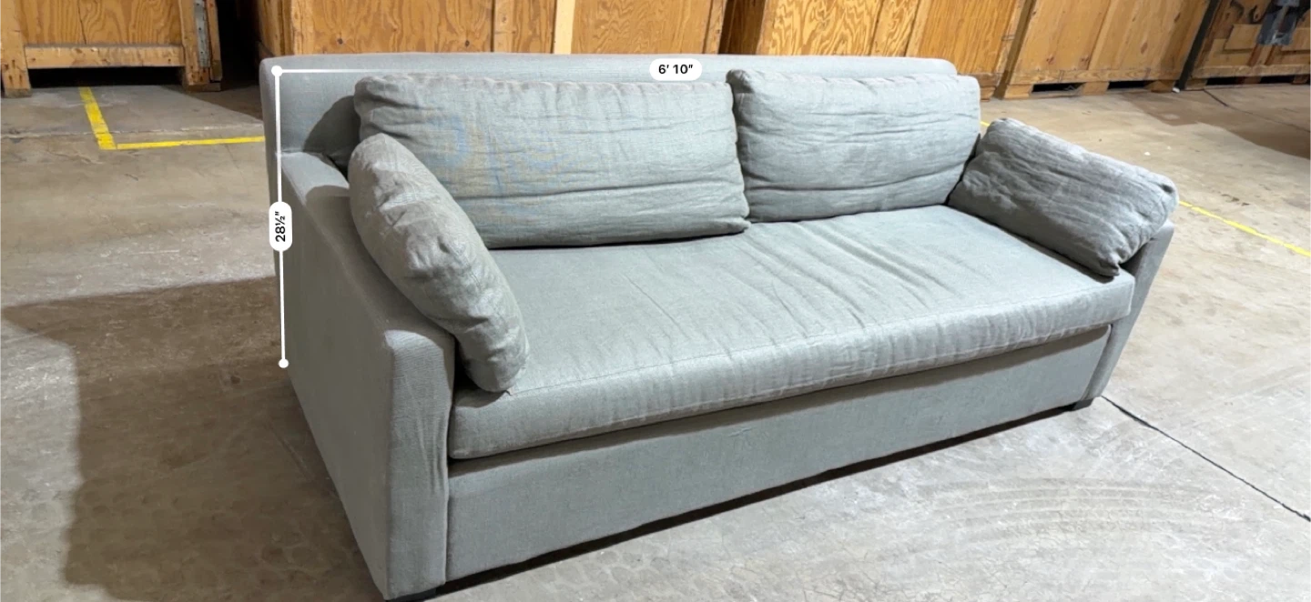 Grey Sofa - 6'10" Long - photo 2
