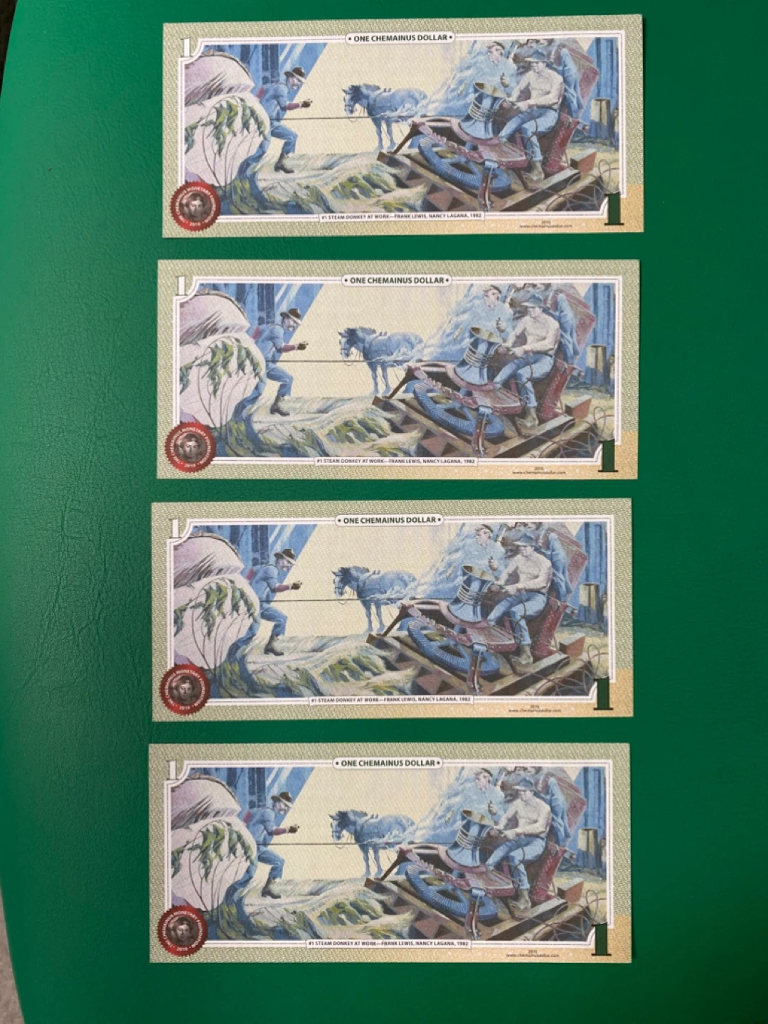 Uncirculated Chemainus  One Dollar Bills (4 pcs) - photo 3