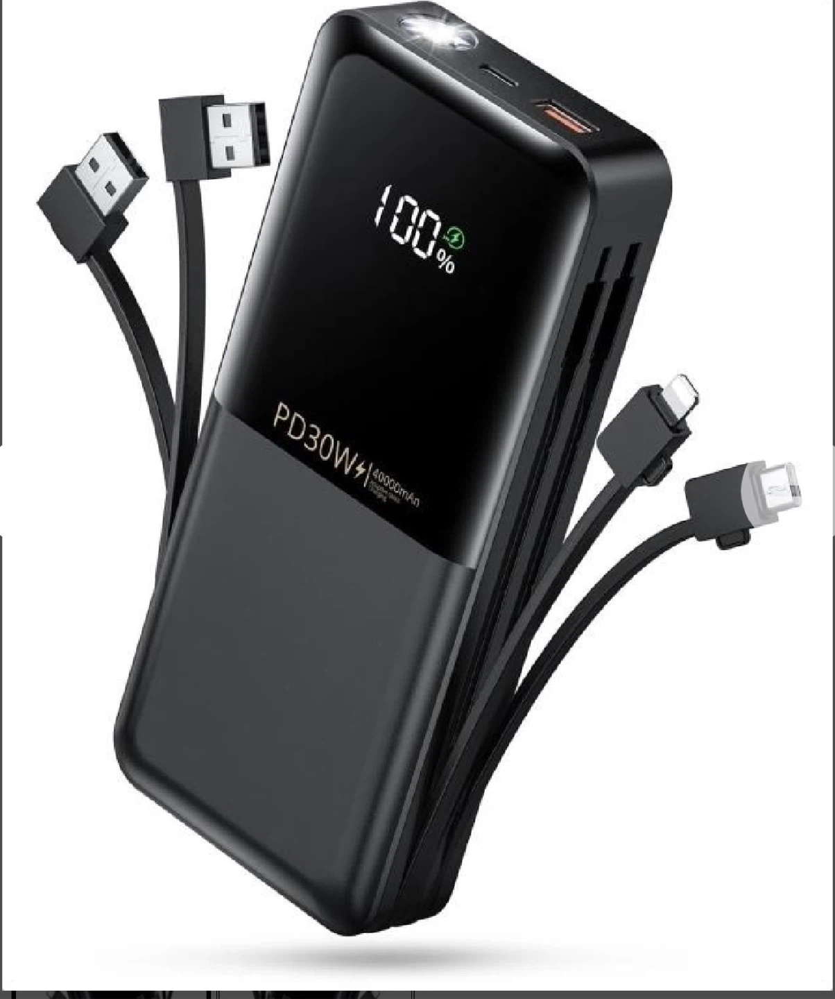Portable Power Bank with Built-in Flashlight