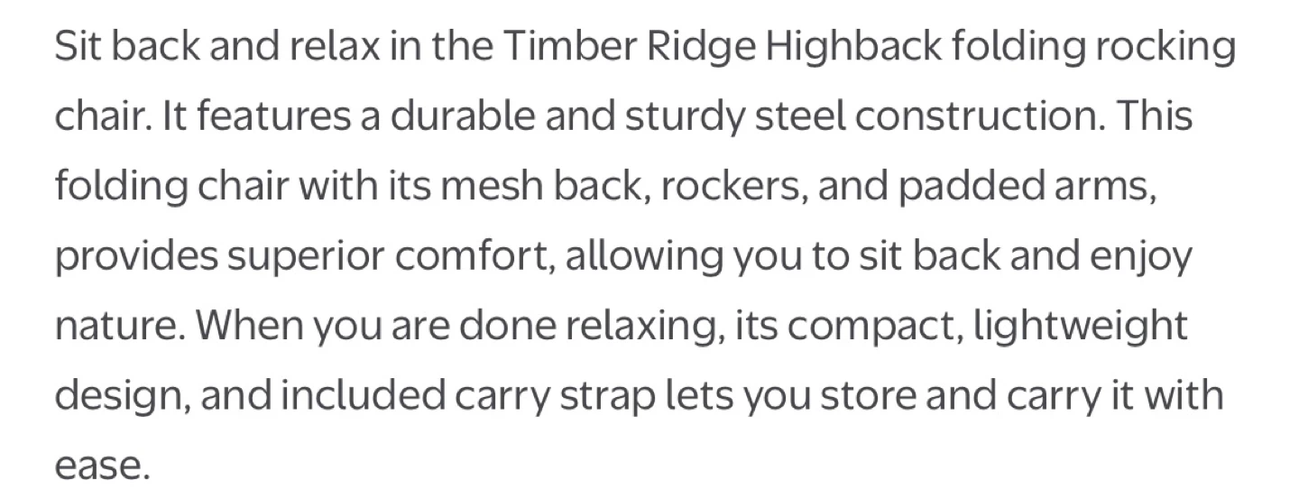 Timber Ridge Highback Folding Rocking Chair - photo 5