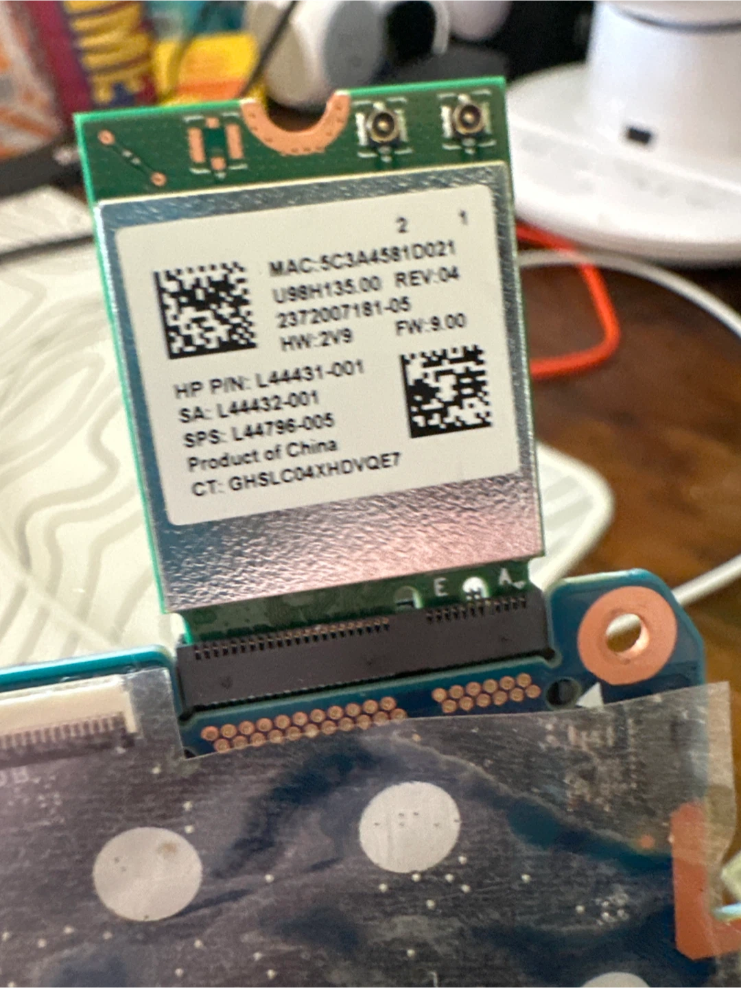 HP Laptop Motherboard L91618-001 with Wi-Fi Card and Speakers - photo 2
