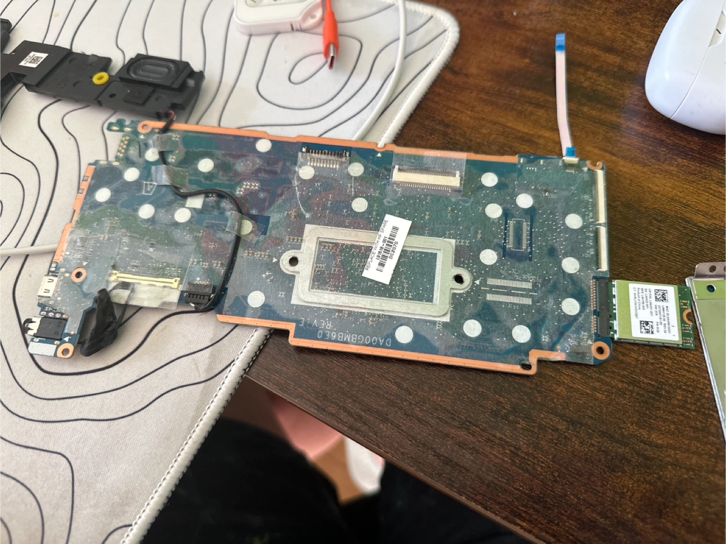 HP Laptop Motherboard L91618-001 with Wi-Fi Card and Speakers - photo 4