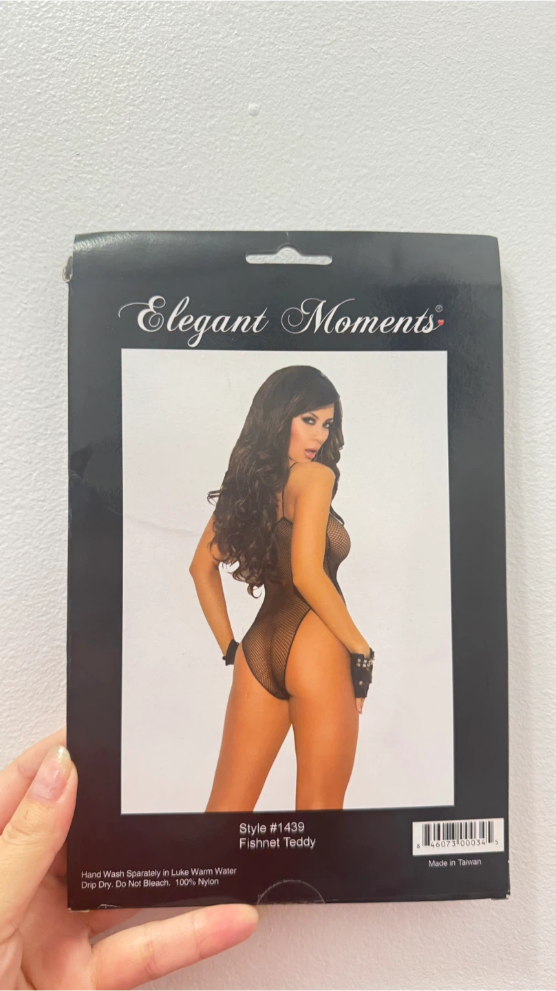 Elegant Moments Fishnet Teddy Style #1439 One Size Fits Most