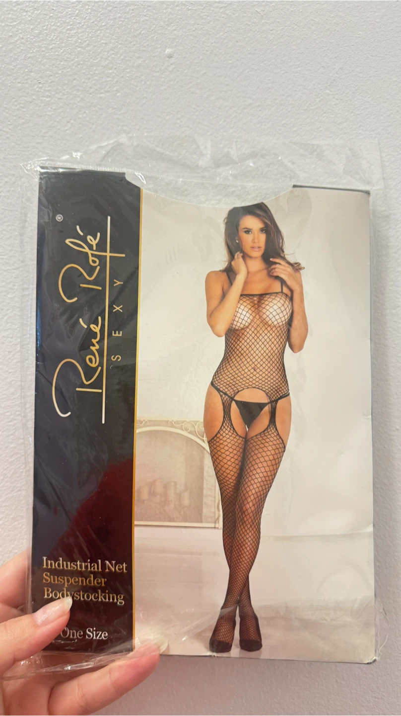 Rene Rofe Industrial Net Suspender Bodystocking - One Size - photo 2