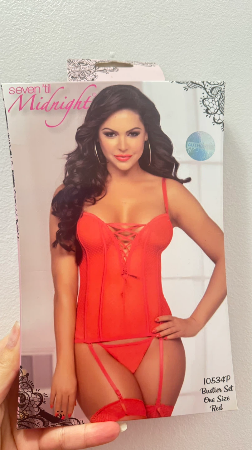 Seven 'til Midnight Red Bustier Set - One Size