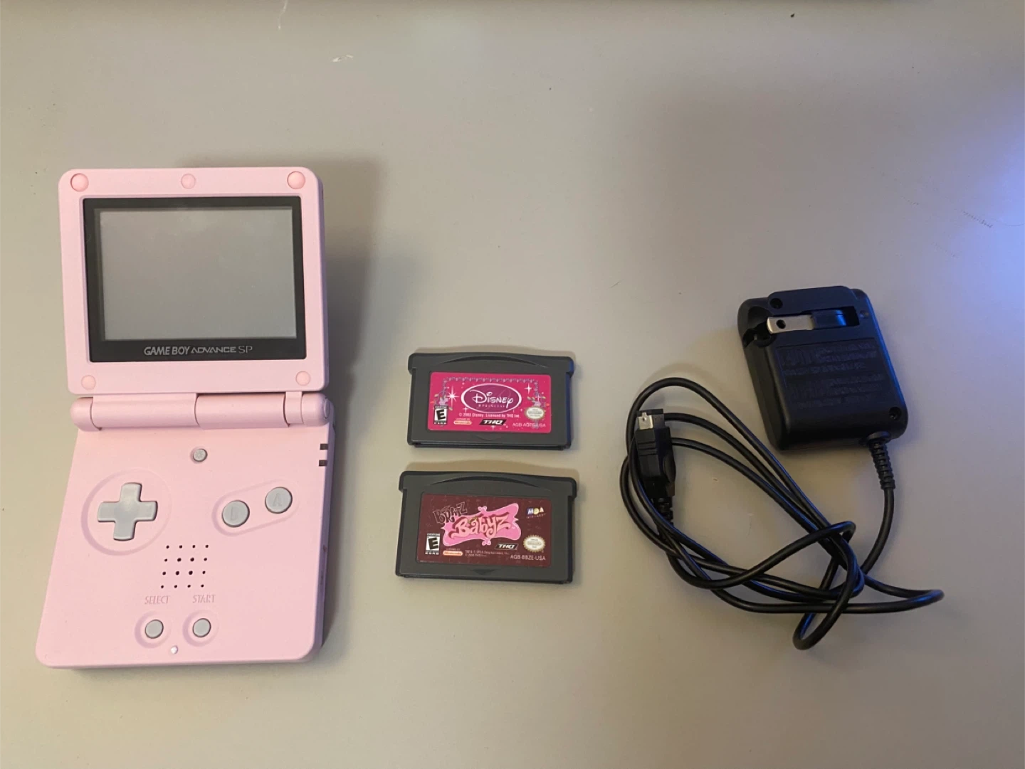 Pink Game Boy Advance SP Bundle with 2 Games and Charger