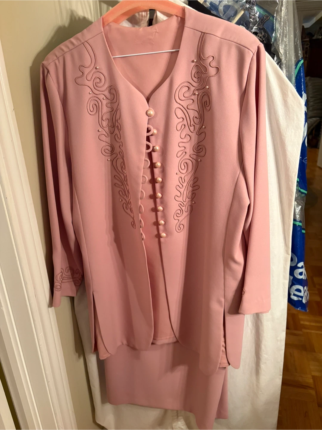 Women's Dress & Jacket Outfit with Pearl Embellishments - photo 2