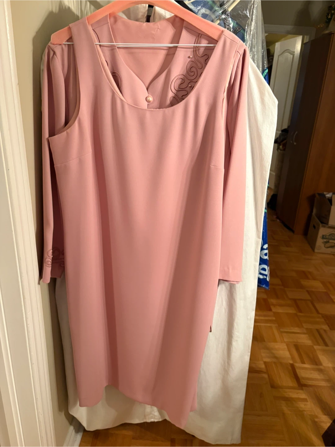 Women's Dress & Jacket Outfit with Pearl Embellishments