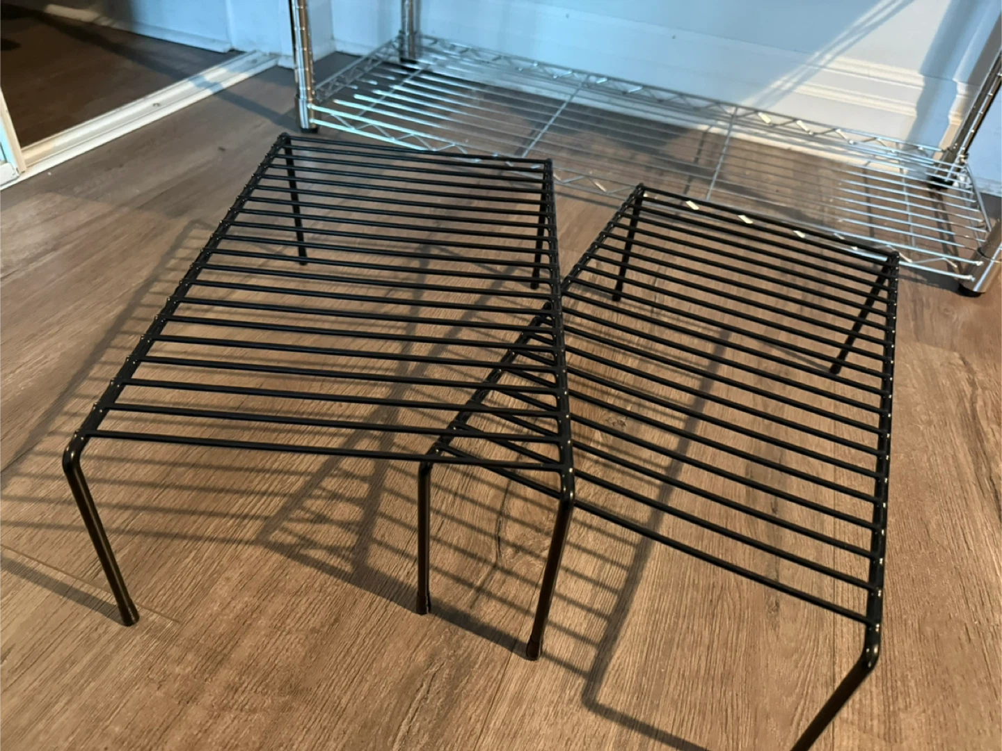 Set of 2 Black Wire Shelf Risers
