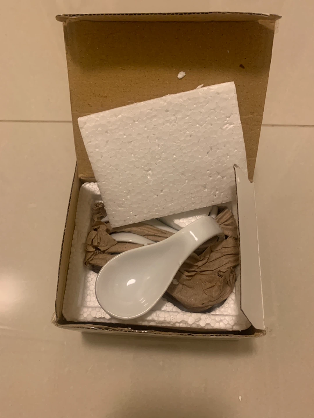 White Ceramic Soup Spoons (Set of 4)