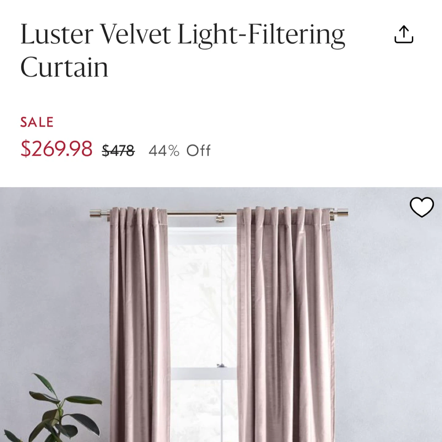 West Elm Luster Velvet Light-Filtering Curtain - 48" x 96" - photo 3