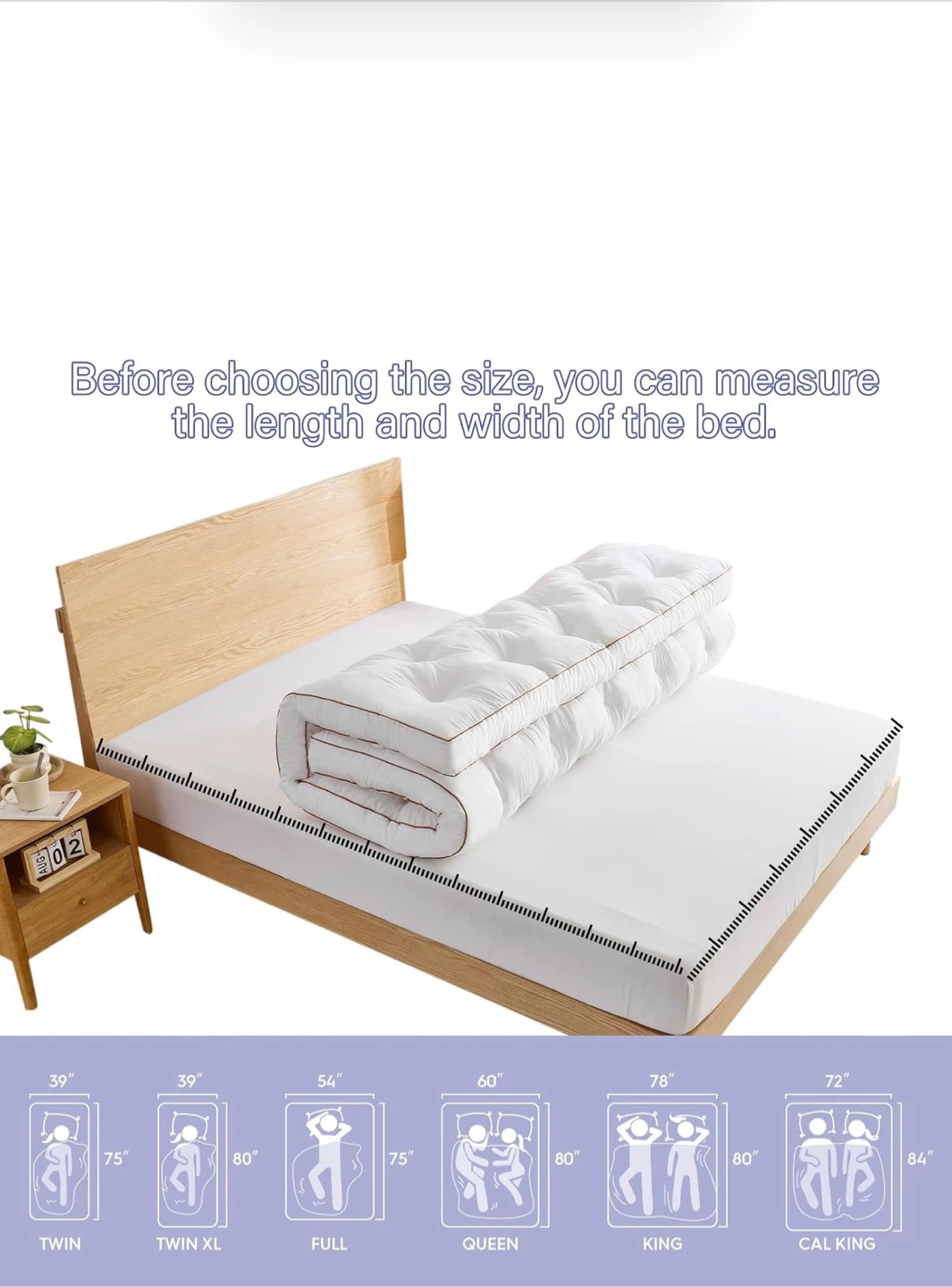 WhatsBedding Memory Foam Mattress Topper - photo 5
