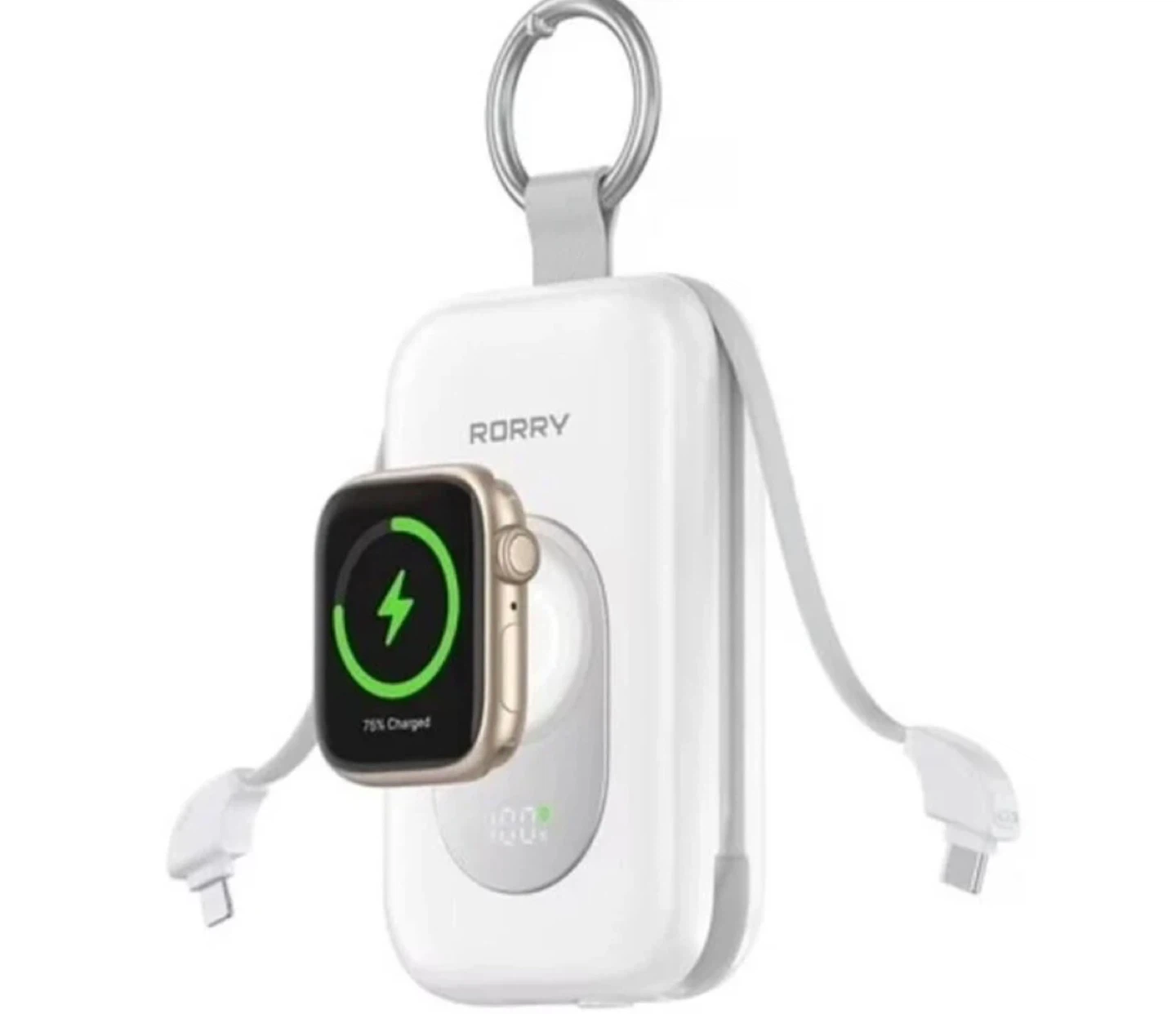 RORRY Portable Power Bank 10000mAh with Built-in Cable