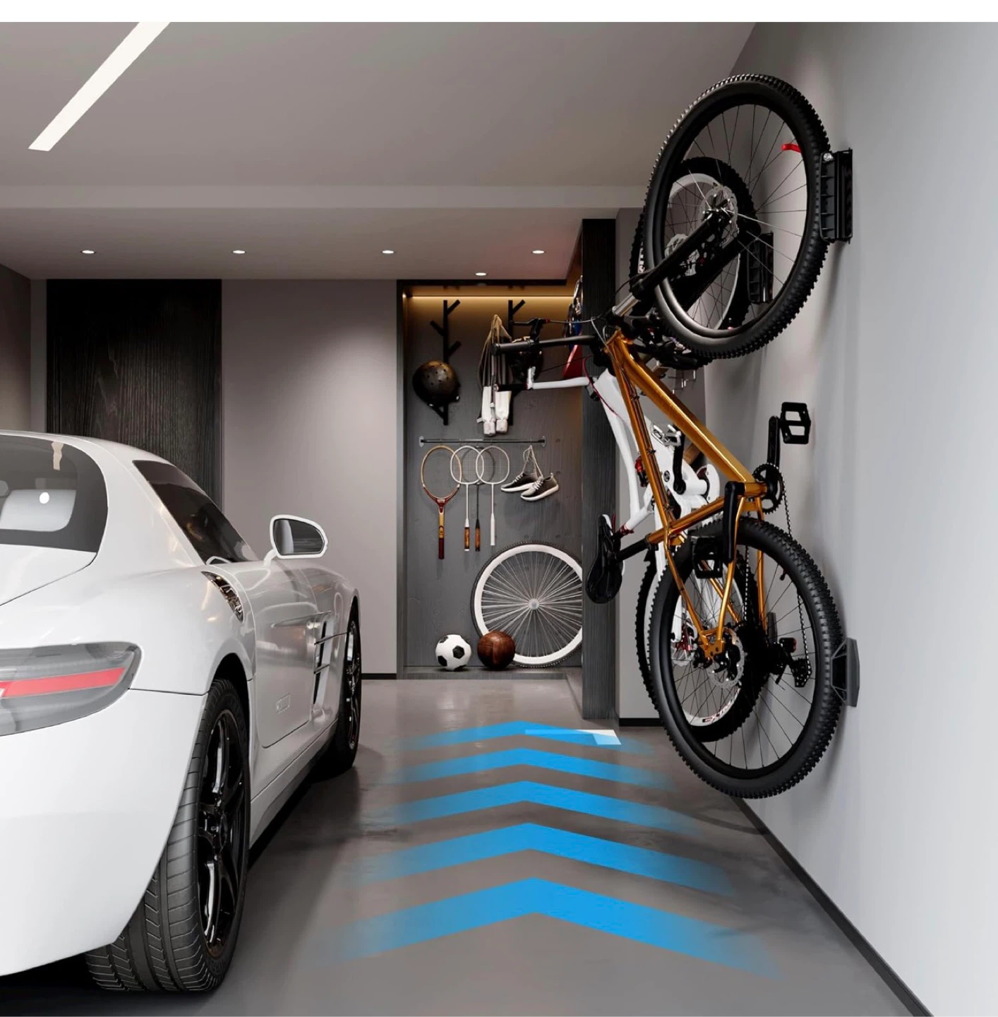 UmeHome Wall Mount Swivel Bike Rack (Set of 4)