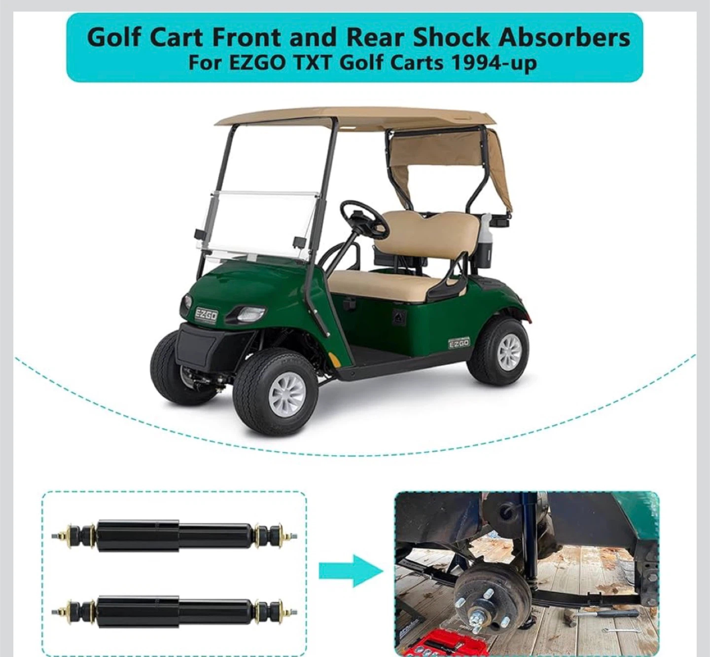 Golf Cart Front and Rear Shock Absorbers for EZGO TXT 1994-up - photo 5