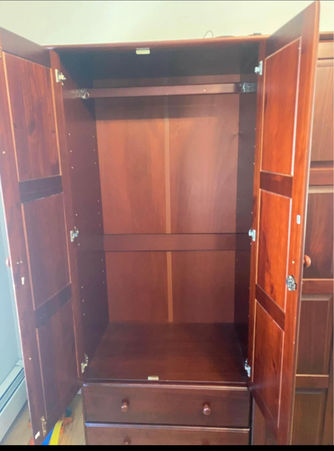 Solid Wood Wardrobe with Drawers - photo 2