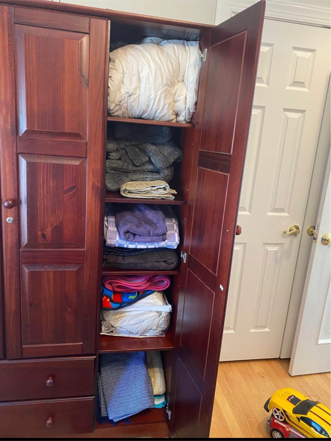 Solid Wood Wardrobe with Drawers - photo 4
