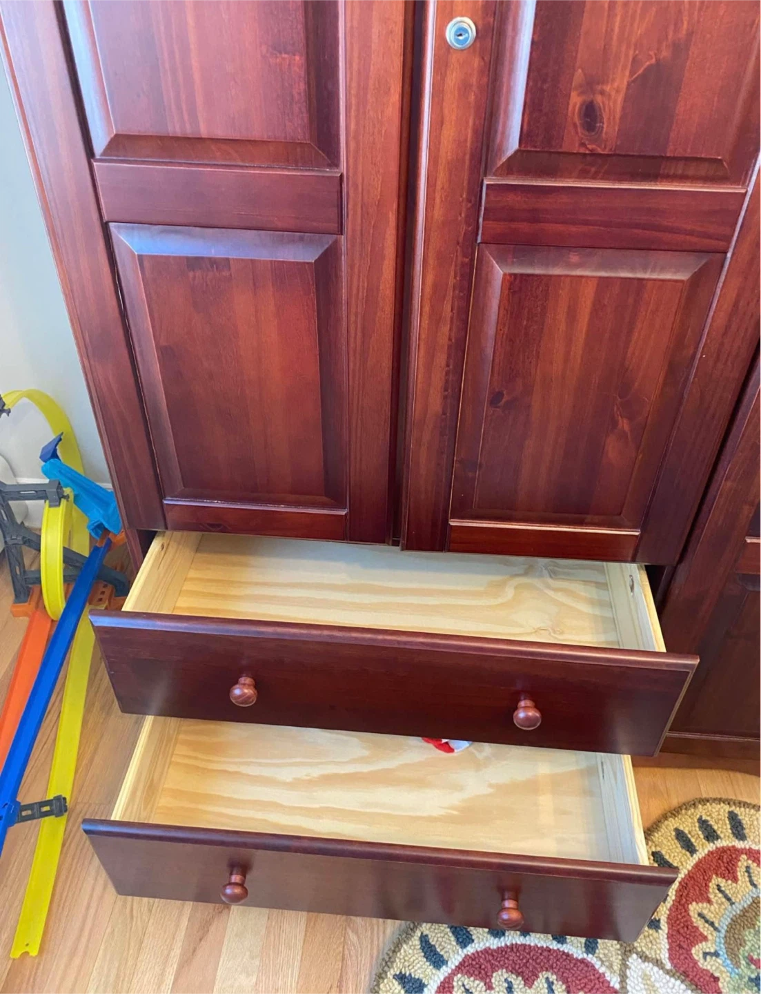 Solid Wood Wardrobe with Drawers - photo 3