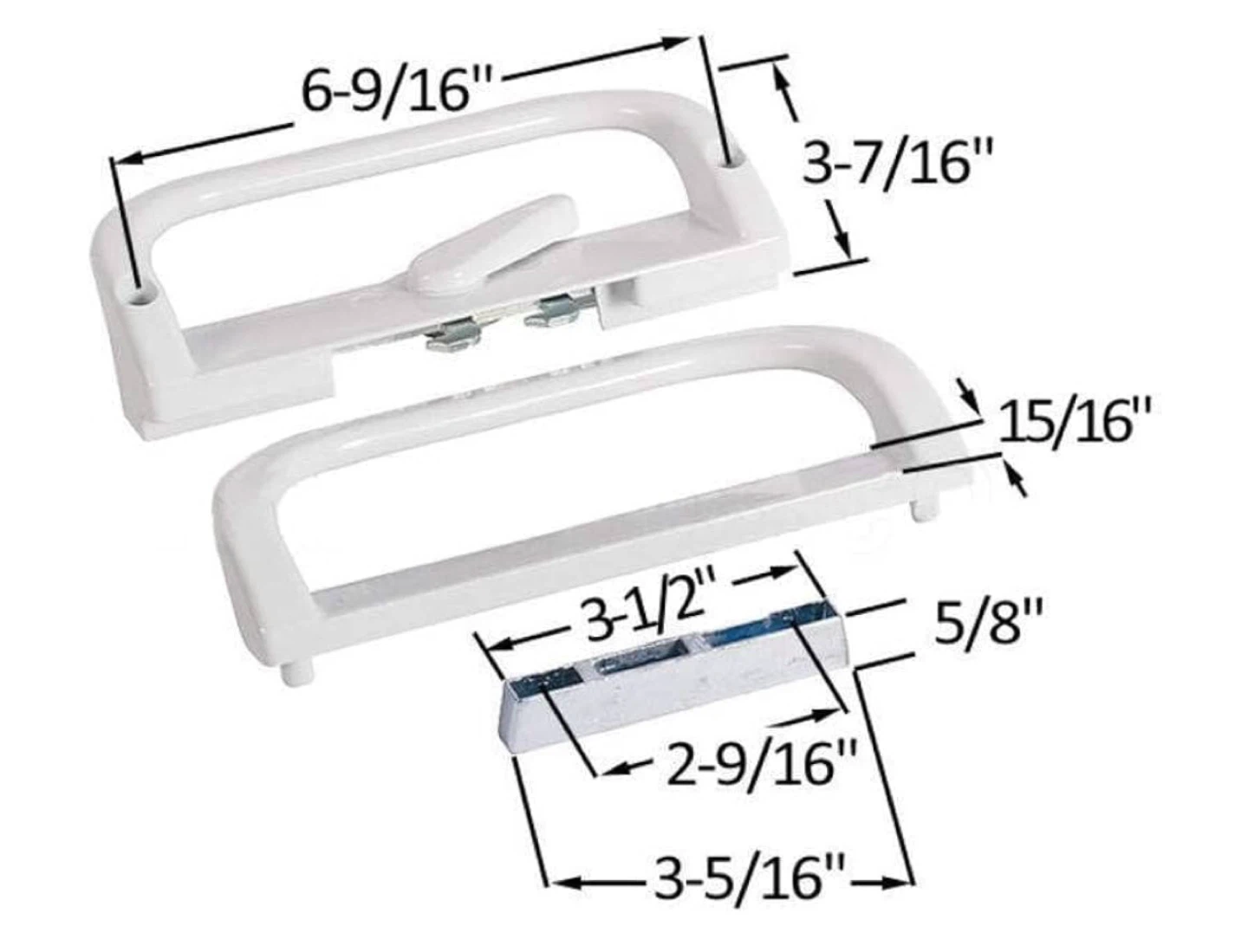 Truth Hardware Sliding Patio Door Handle - White - photo 2