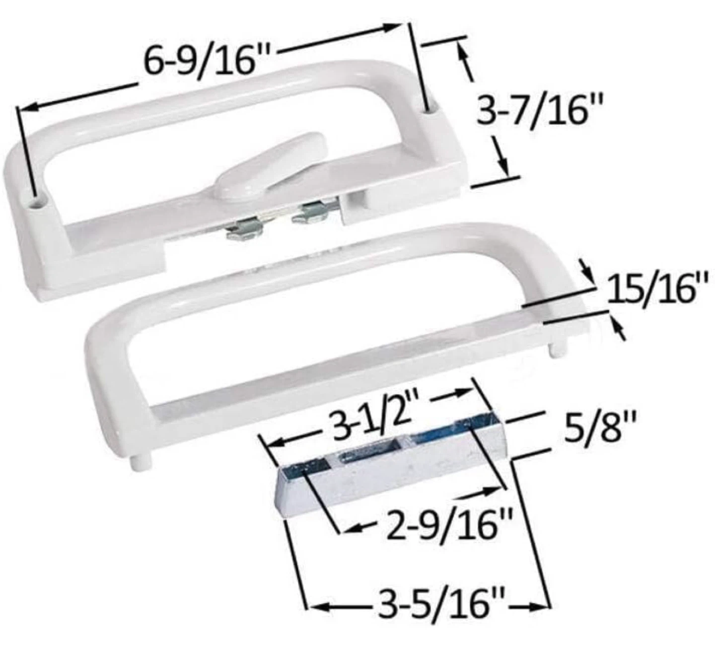 Truth Hardware Sliding Patio Door Handle - White - photo 3