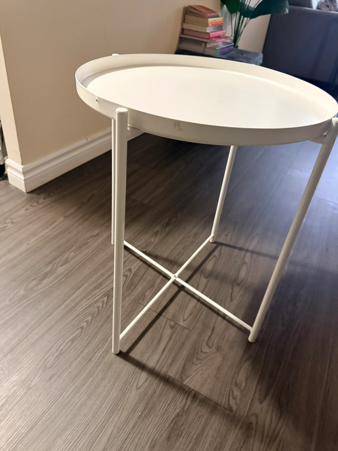 White Metal Side Table