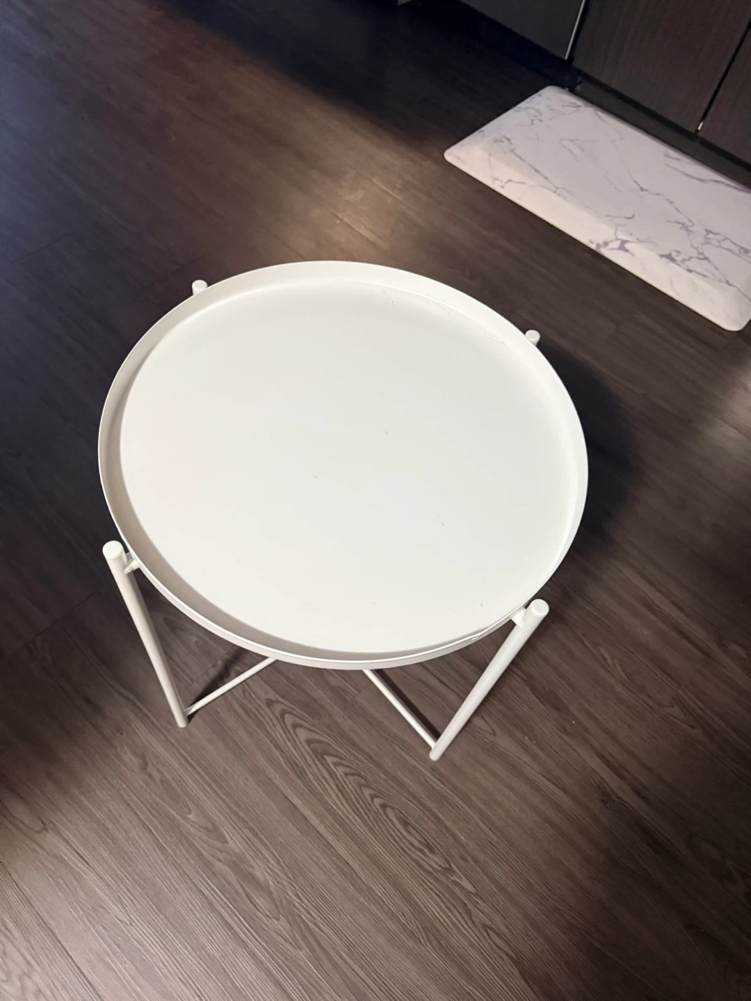 White Metal Side Table - photo 3