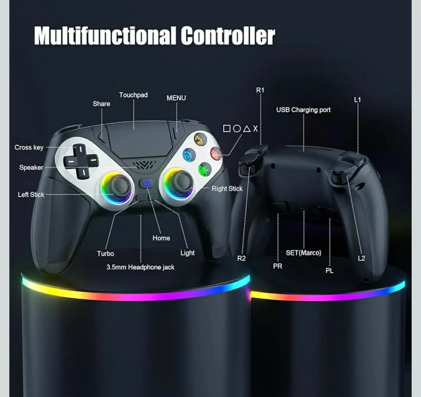 Wireless Gaming Controller with Dual Motor Vibration - photo 2