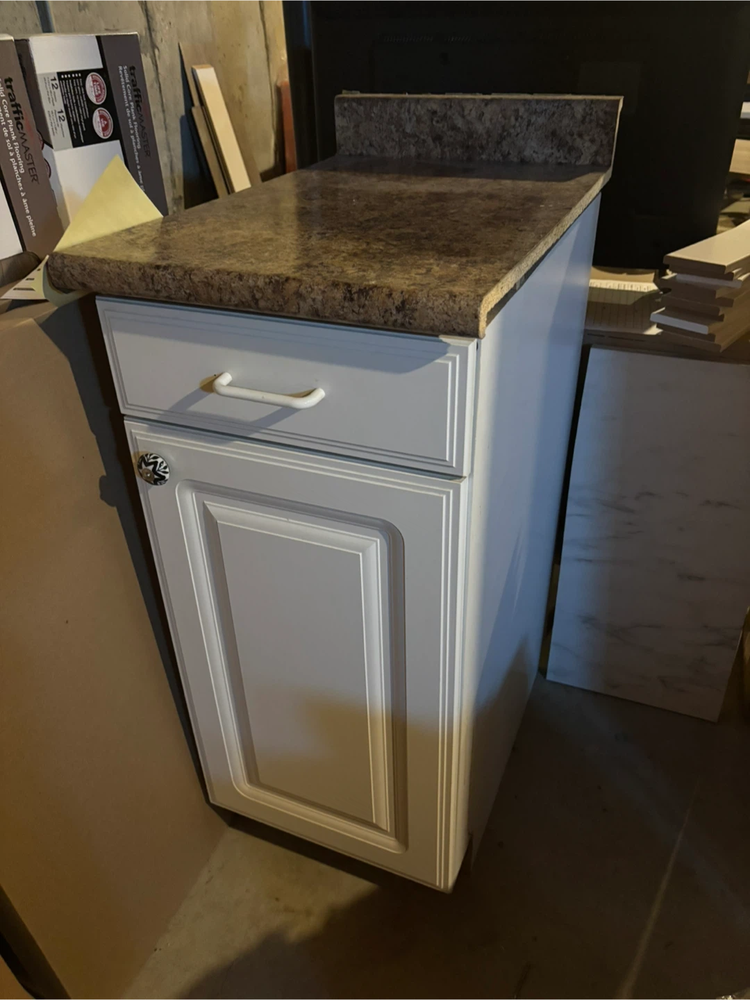 White Base Cabinet with Countertop