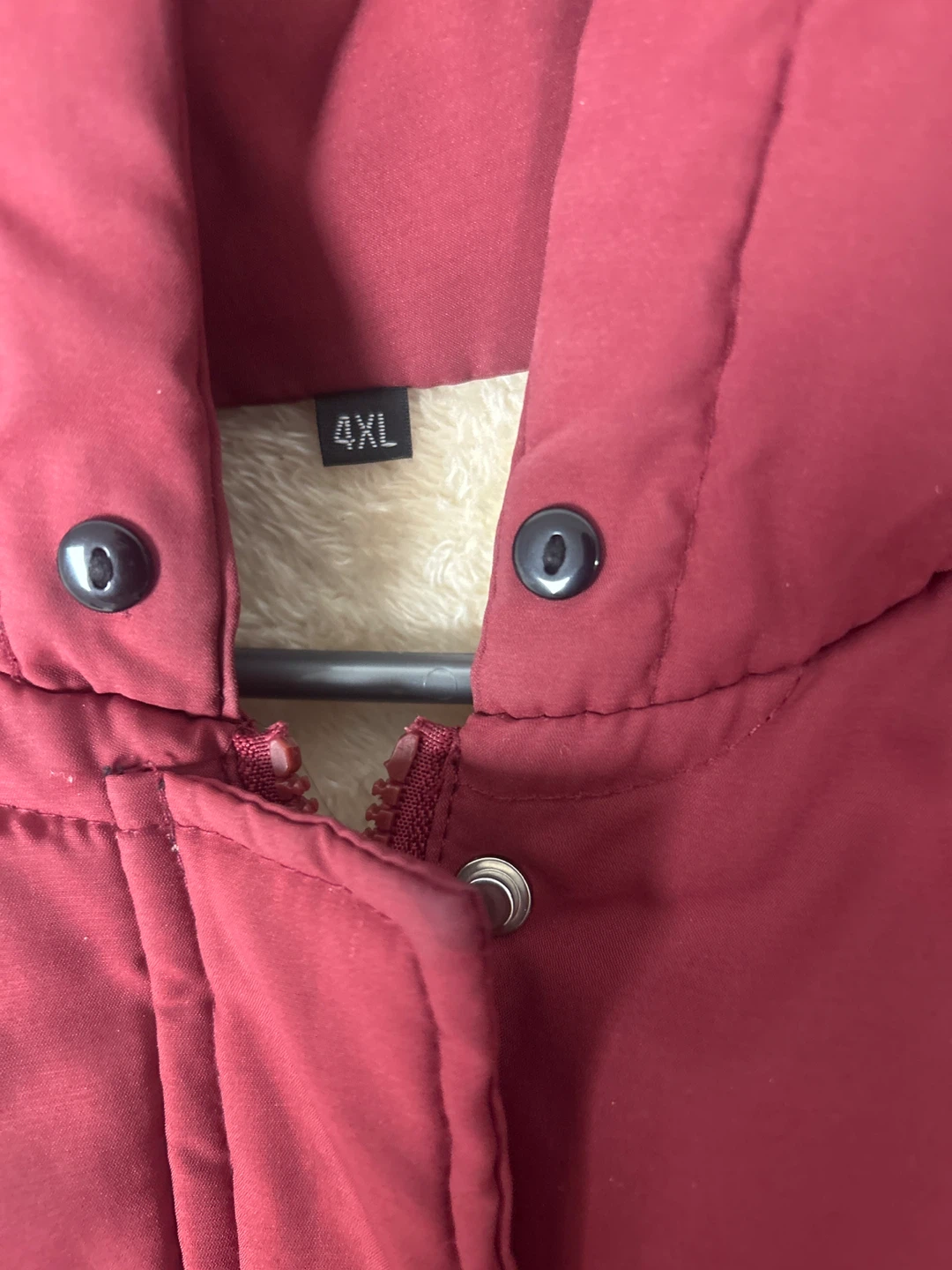 Maroon Puffer Coat with Sherpa Lining - photo 4