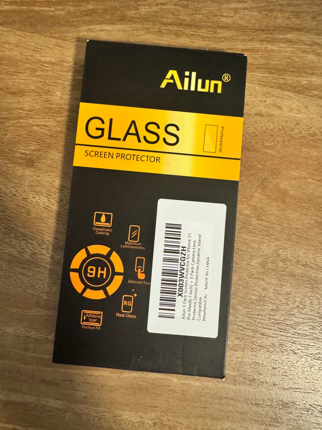 Ailun Tempered Glass Screen Protector for iPhone 15 pro max
