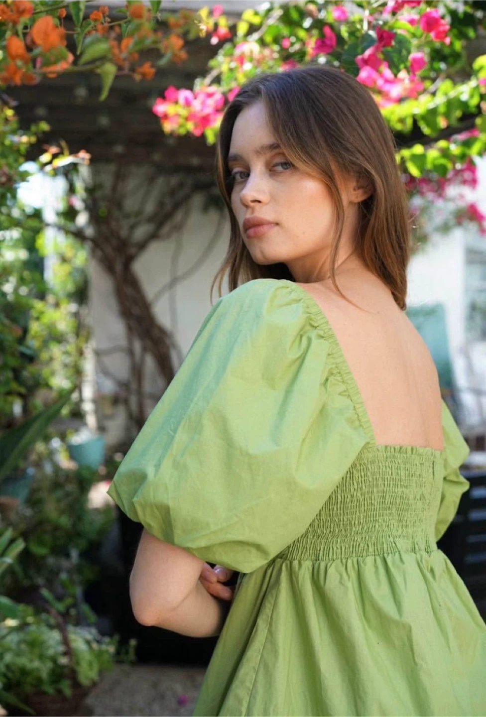 BRAND NEW En Saison Green Puff Sleeve Dress Size S - photo 3
