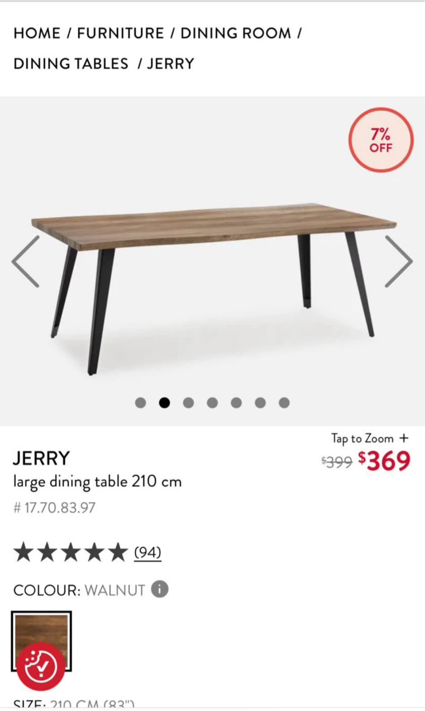 JERRRY Large Dining Table 210 cm - photo 2