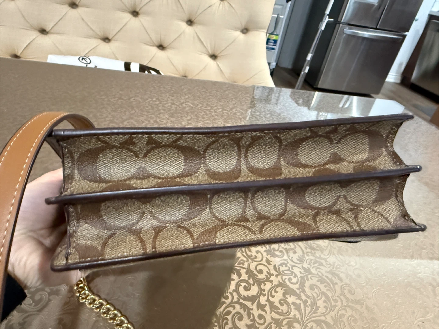 Coach Shoulder Bag - White & Brown Signature Print - photo 5