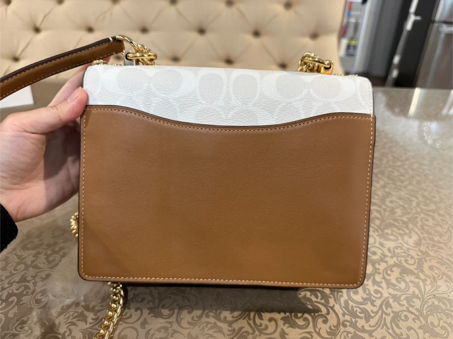 Coach Shoulder Bag - White & Brown Signature Print - photo 4